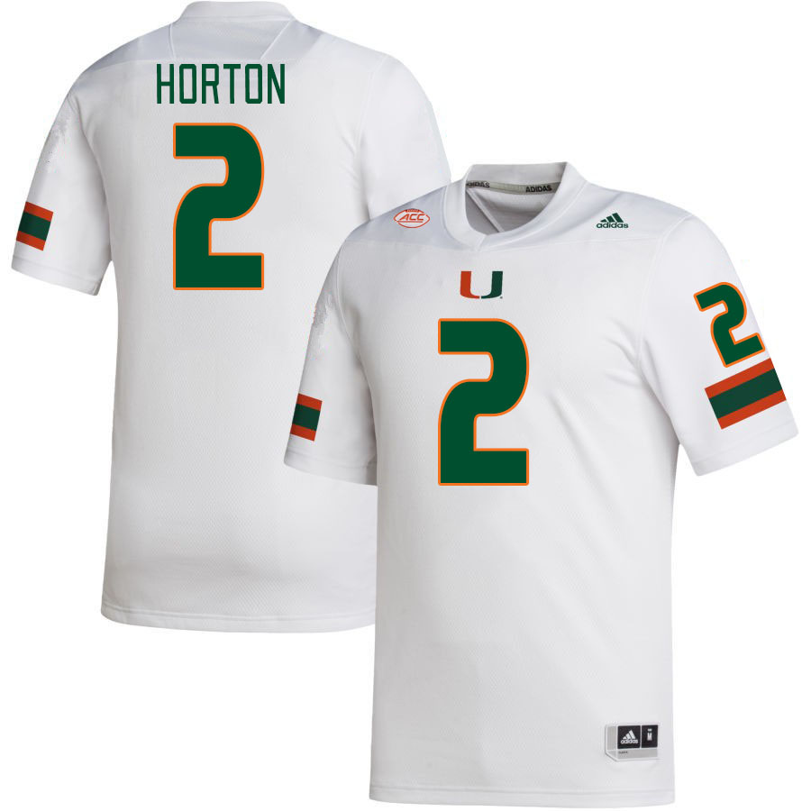 Men #2 Isaiah Horton Miami Hurricanes College Football Jerseys Stitched-White
